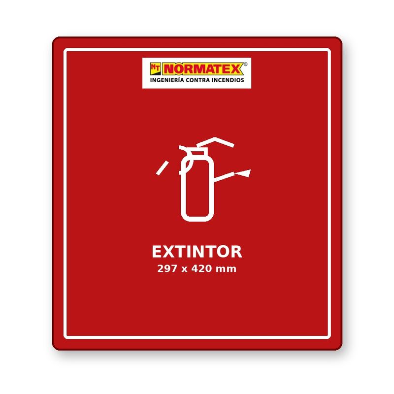 Señal de extintor fotoluminiscente grande (297×420 mm)