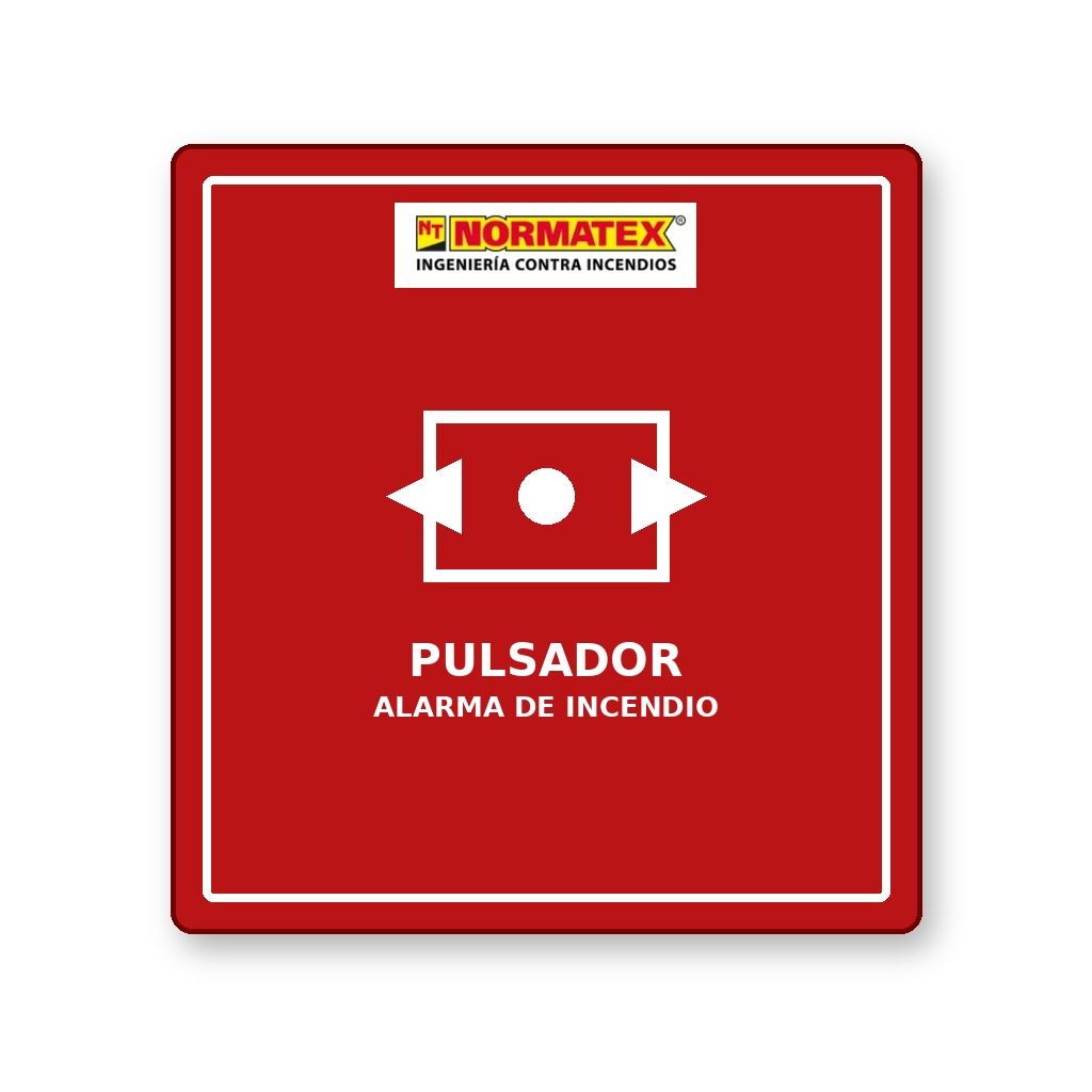 Señal de pulsador de alarma fotoluminiscente
