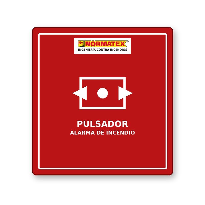 Señal de pulsador de alarma fotoluminiscente