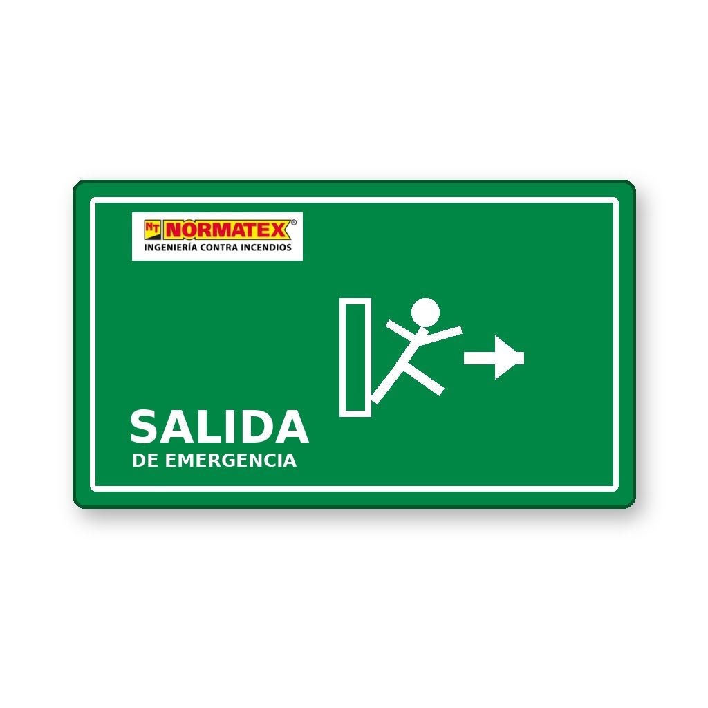 Señal de salida de emergencia fotoluminiscente
