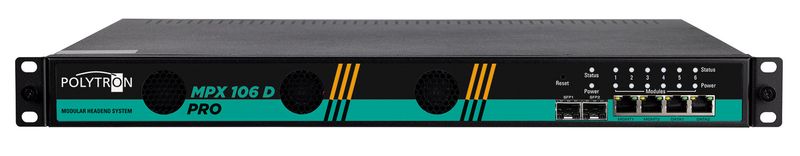MPX 106 D pro Grundeinheit mit 6 Modulsteckplätzen, 4 x GbE Ports
