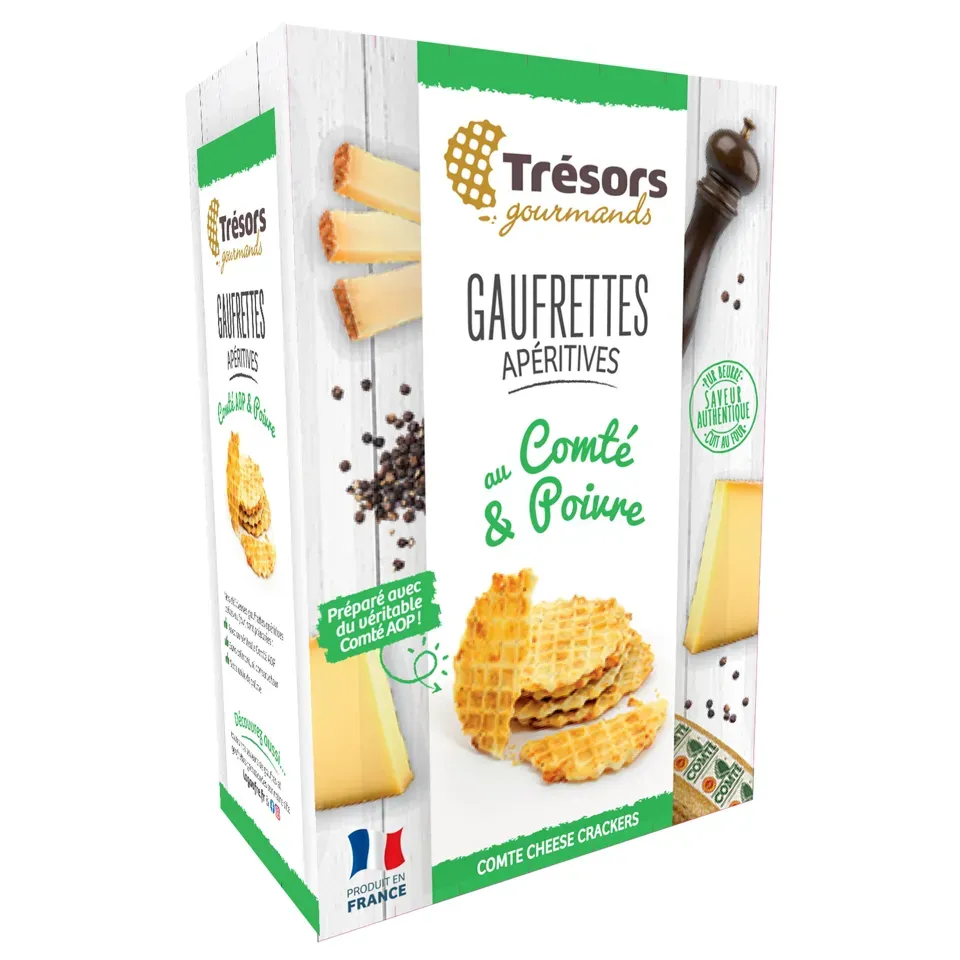 Gaufrettes apéritives comté poivre