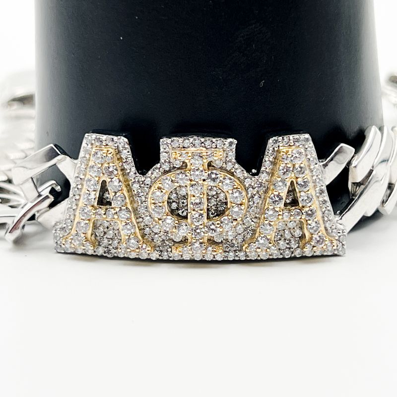 Alpha White Stone AΦA Bracelet