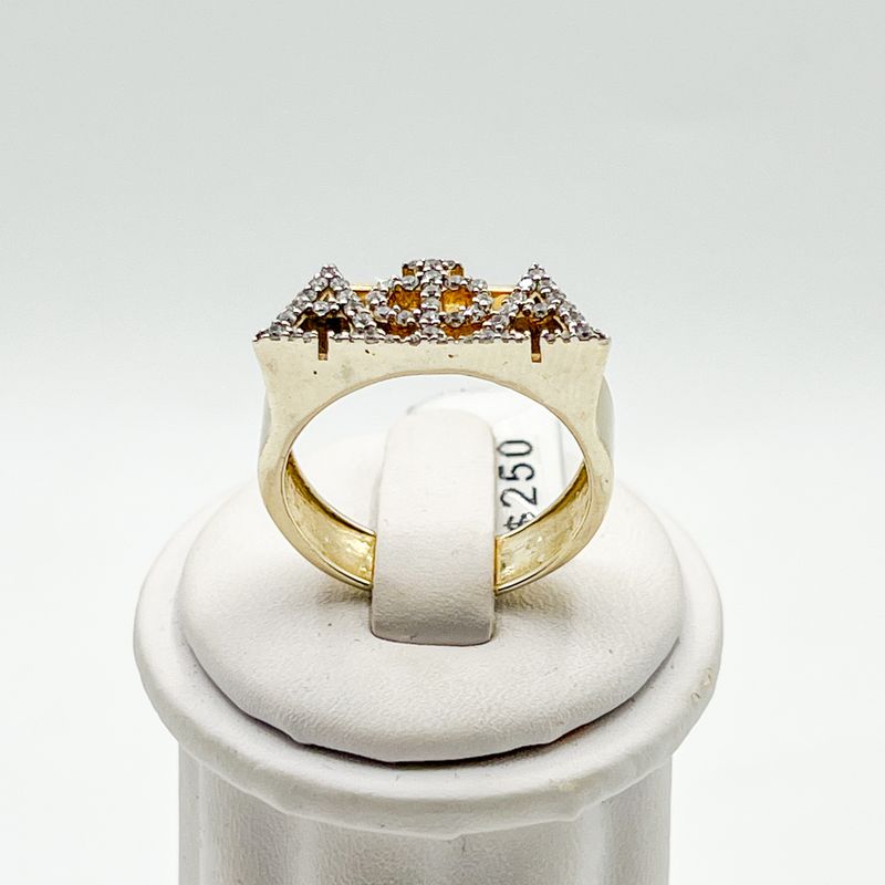 Alpha White Stone AΦA Ring