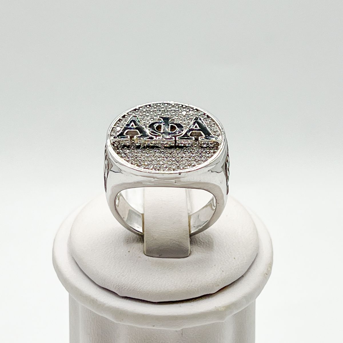 Alpha White Stone AΦA Ring