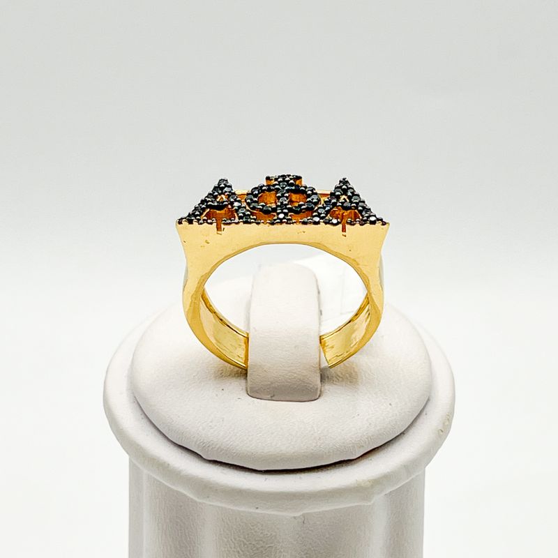 Alpha Black Stone AΦA Ring