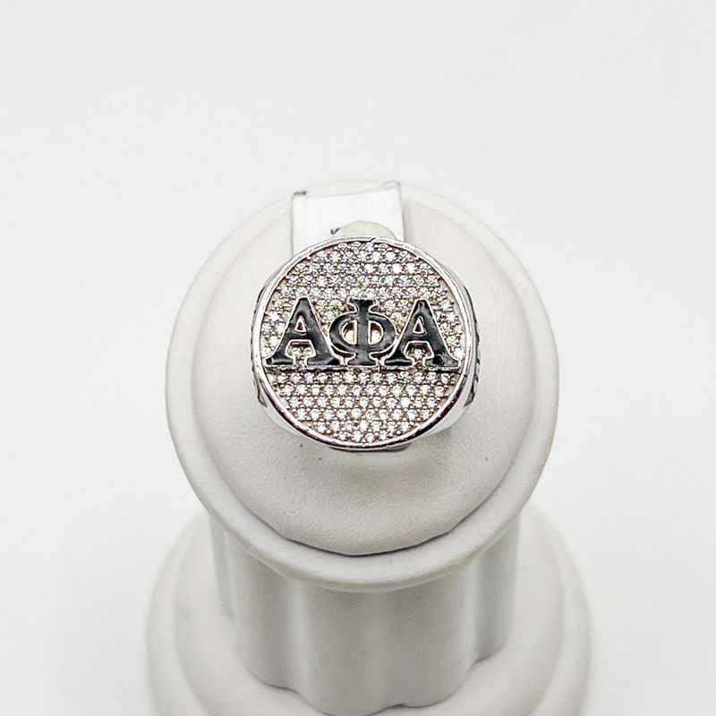 Alpha White Stone AΦA Ring