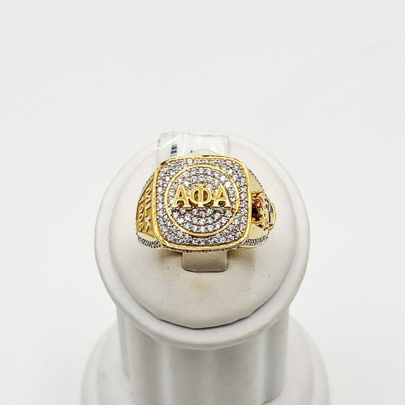 Alpha White Stone AΦA Ring