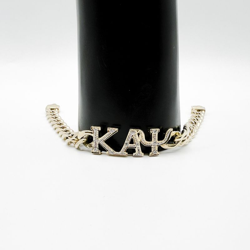 Kappa Open ΚΑΨ Symbol Cuban Style Bracelet