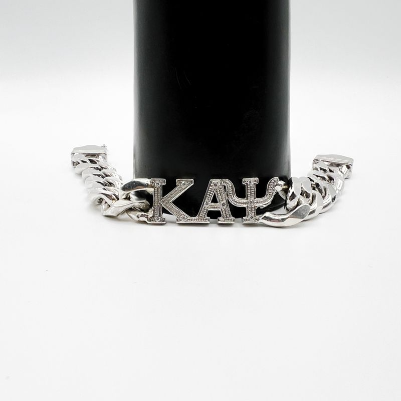 Kappa Open ΚΑΨ Symbol Heavy Cuban Style Bracelet