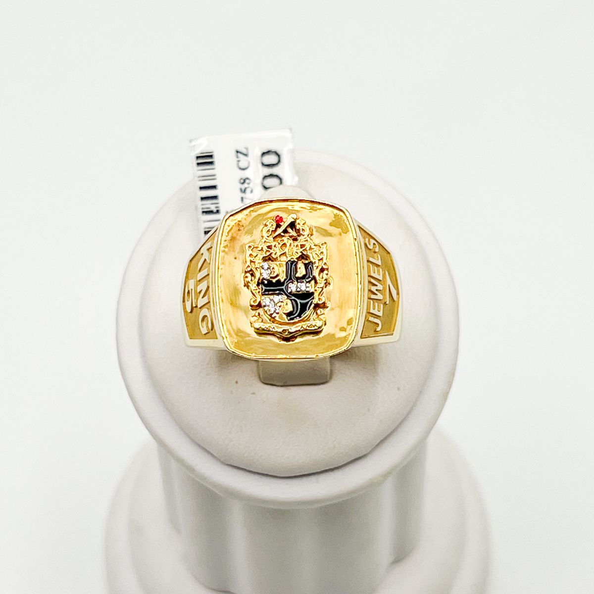 Alpha Raised Center Shield Ring