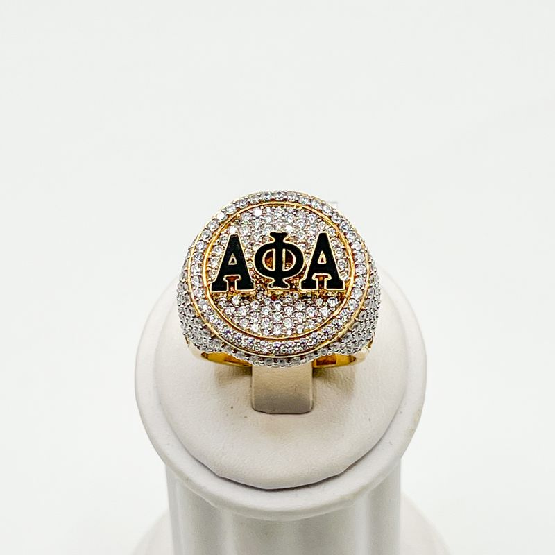 Alpha White Stone AΦA Ring