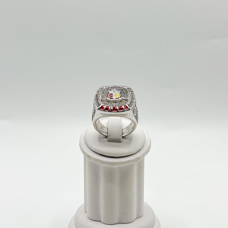 Kappa Square Ring w/ Shield on White Stones - XL