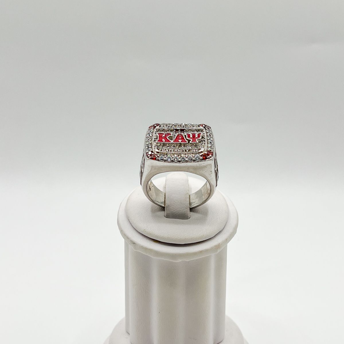 Kappa Square Ring w/ Red ΚΑΨ on White Stones