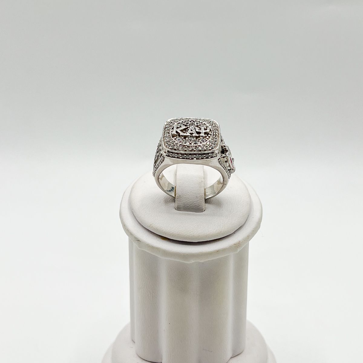 Kappa Square Ring w/ ΚΑΨ on White Stones - Small