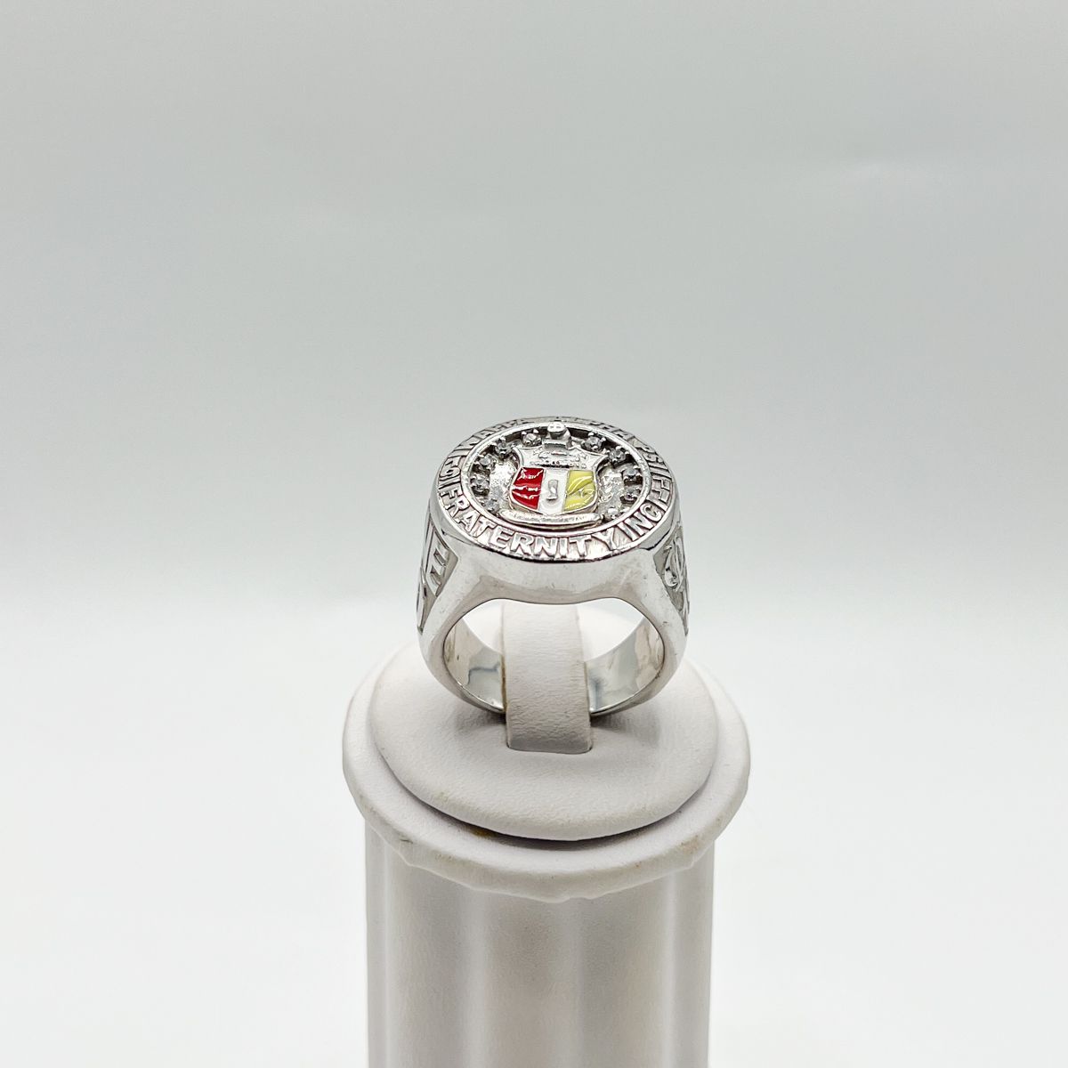 Kappa Alpha Psi Round Ring w/ Colored Shield & Stones