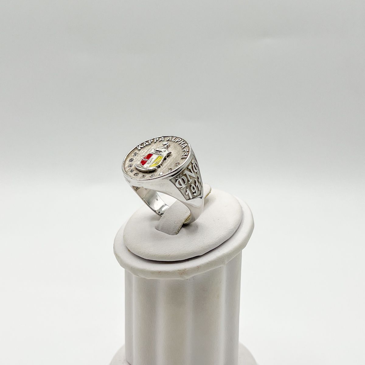 Kappa Round Ring w/ Shield & Stones