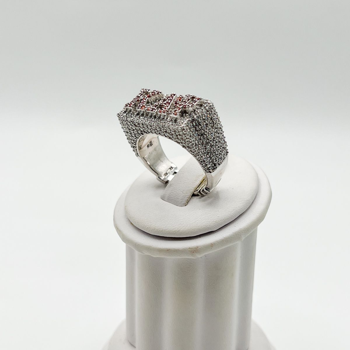 Kappa ΚΑΨ Red Stone Encrusted Ring