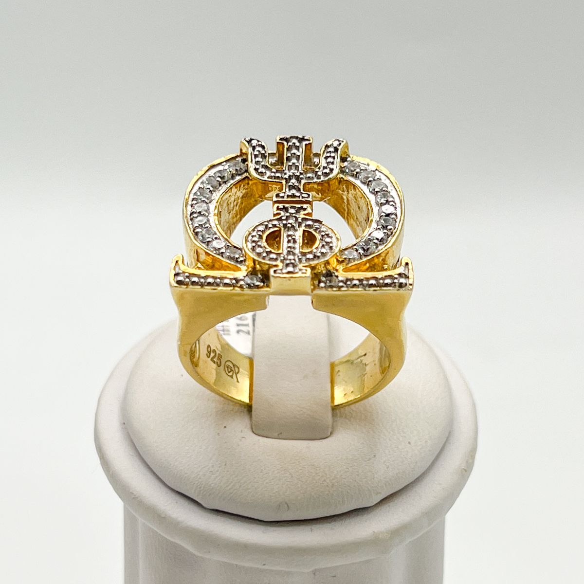 Open Ω Symbol Ring w/vertical ΨΦ
