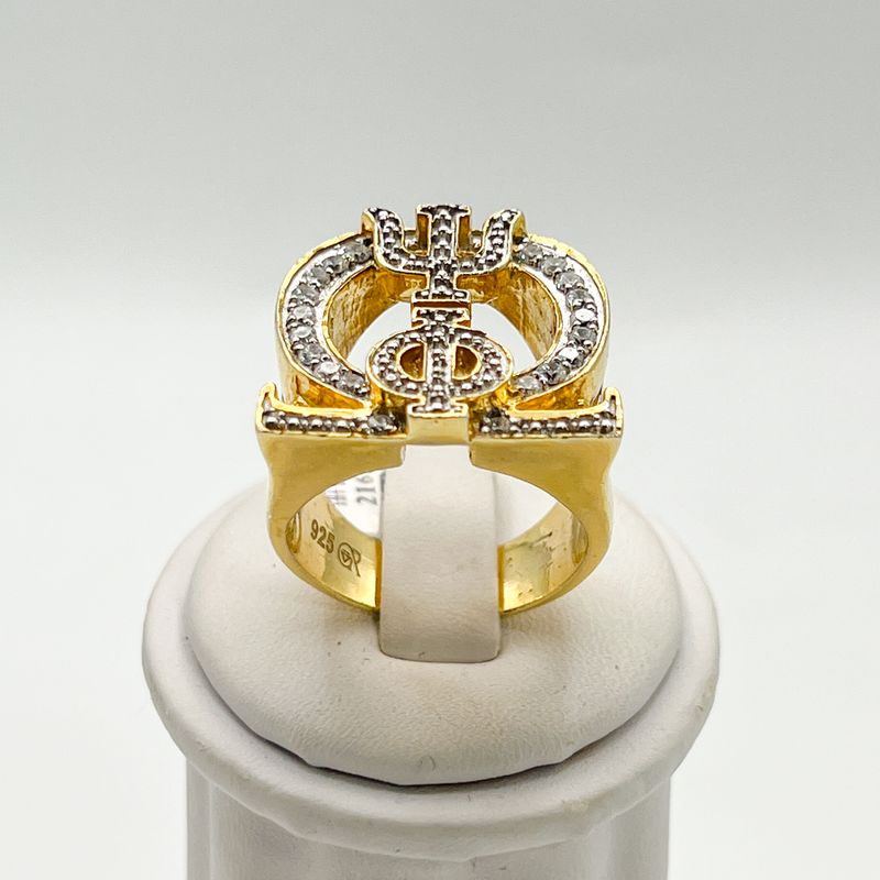 Open Ω Symbol Ring w/vertical ΨΦ