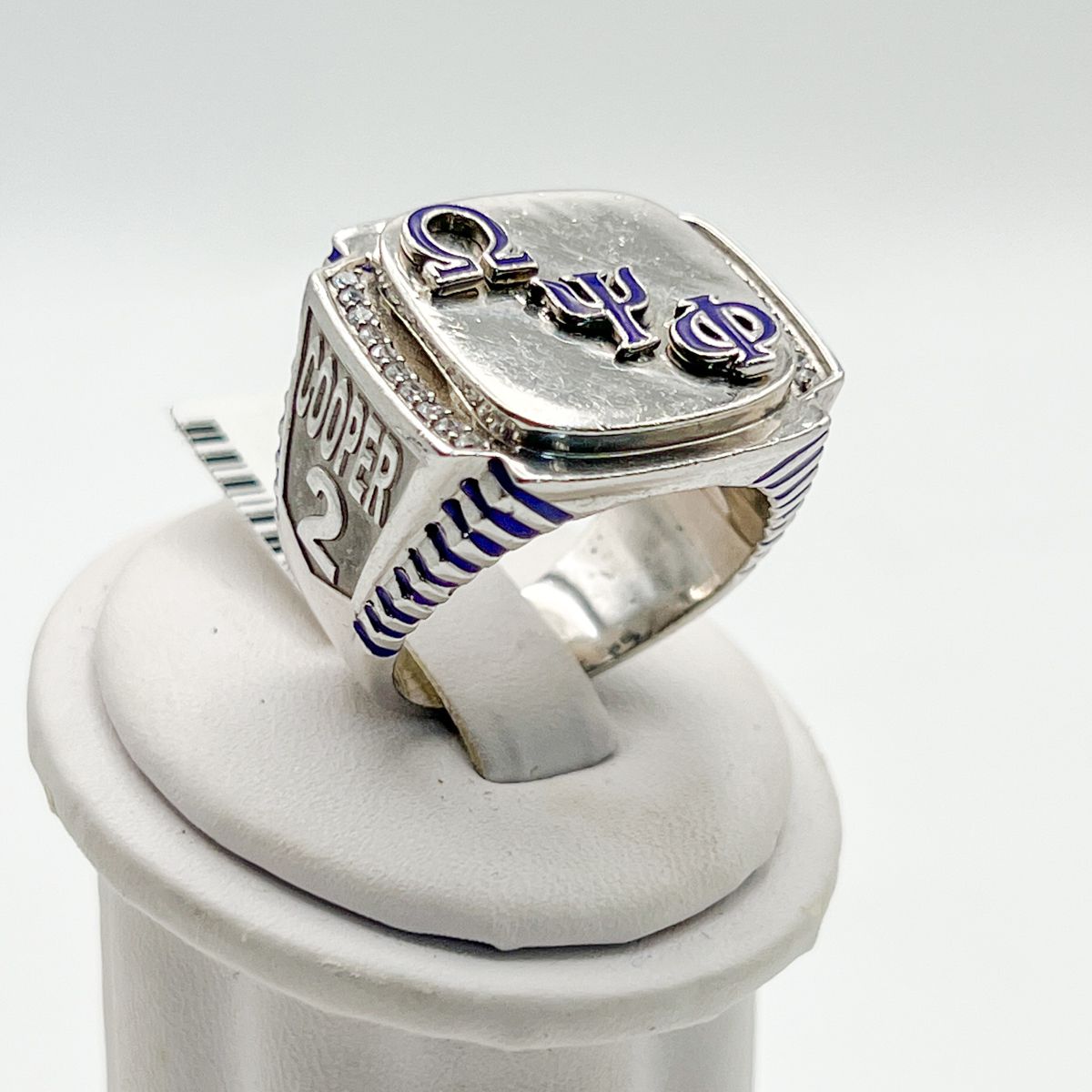 Diagonal ΩΨΦ Square XL Ring