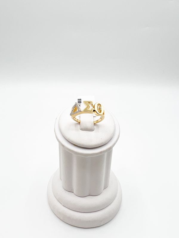 The Horizontal Symbol Delta Sigma Theta Stone Ring