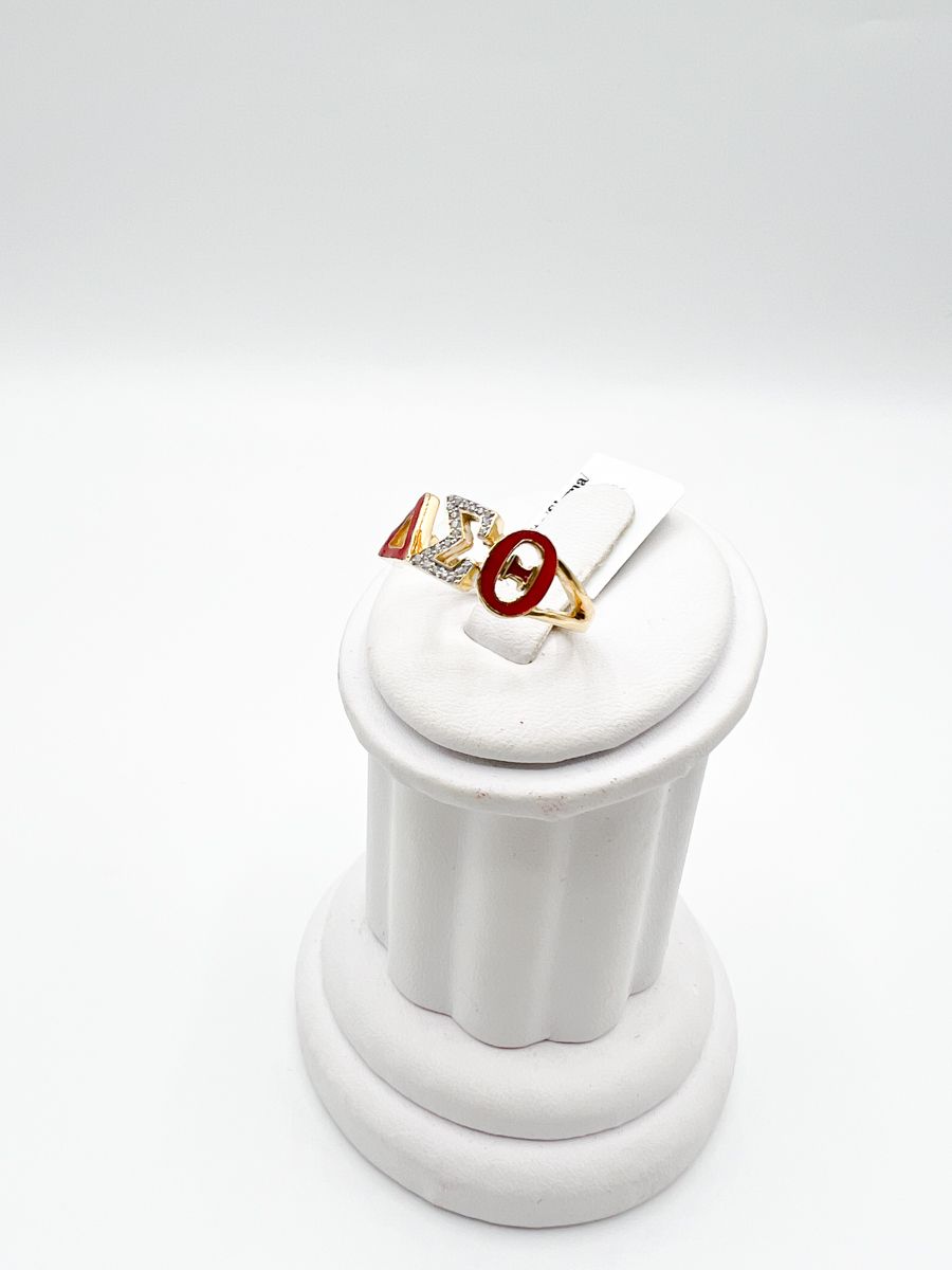 The Arched Round Delta Sigma Theta Enamel Ring