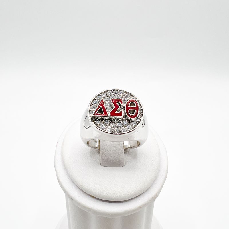 The Oval White Stone Delta Sigma Theta Ring