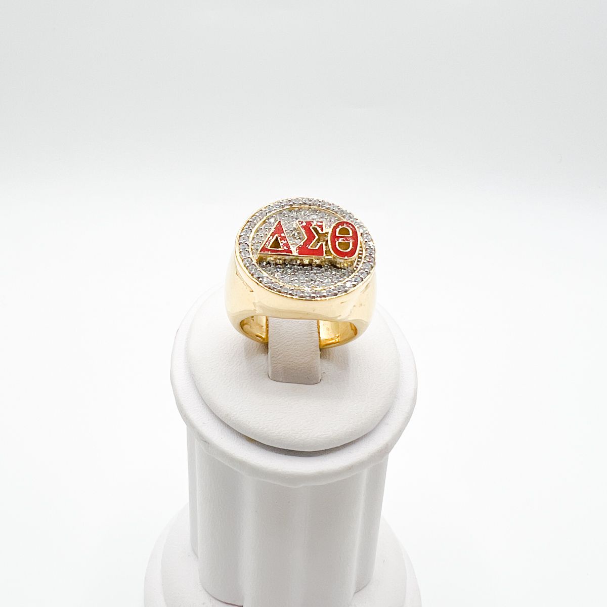 The Oval Red Border Delta Sigma Theta Ring The Oval Red Border Delta Sigma Theta Ring
