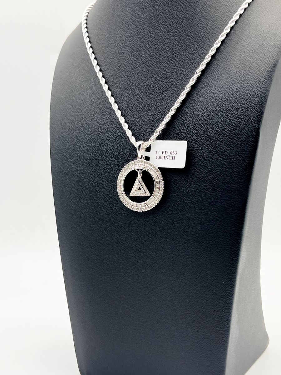 Delta Encircled Dangling Delta Pendant