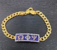 Omega Psi Phi (ΩΨΦ) Symbol ID Bracelet w Purple Background