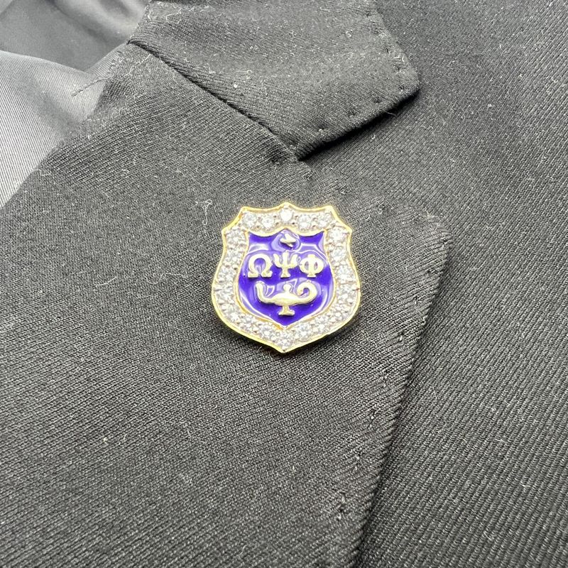 Omega Shield Lapel Pin