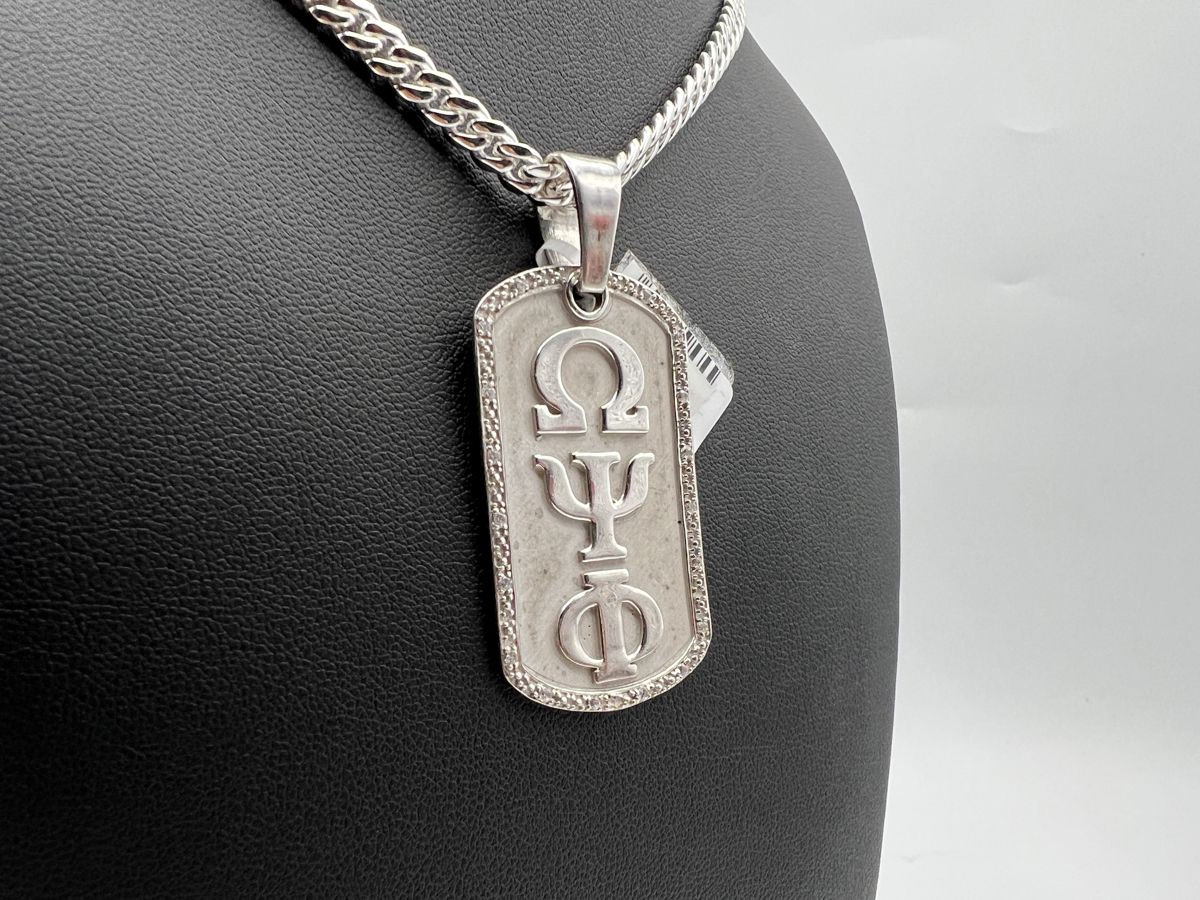 Vertical ΩΨΦ Dog Tag