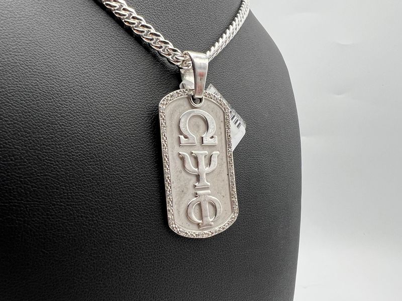 Vertical ΩΨΦ Dog Tag