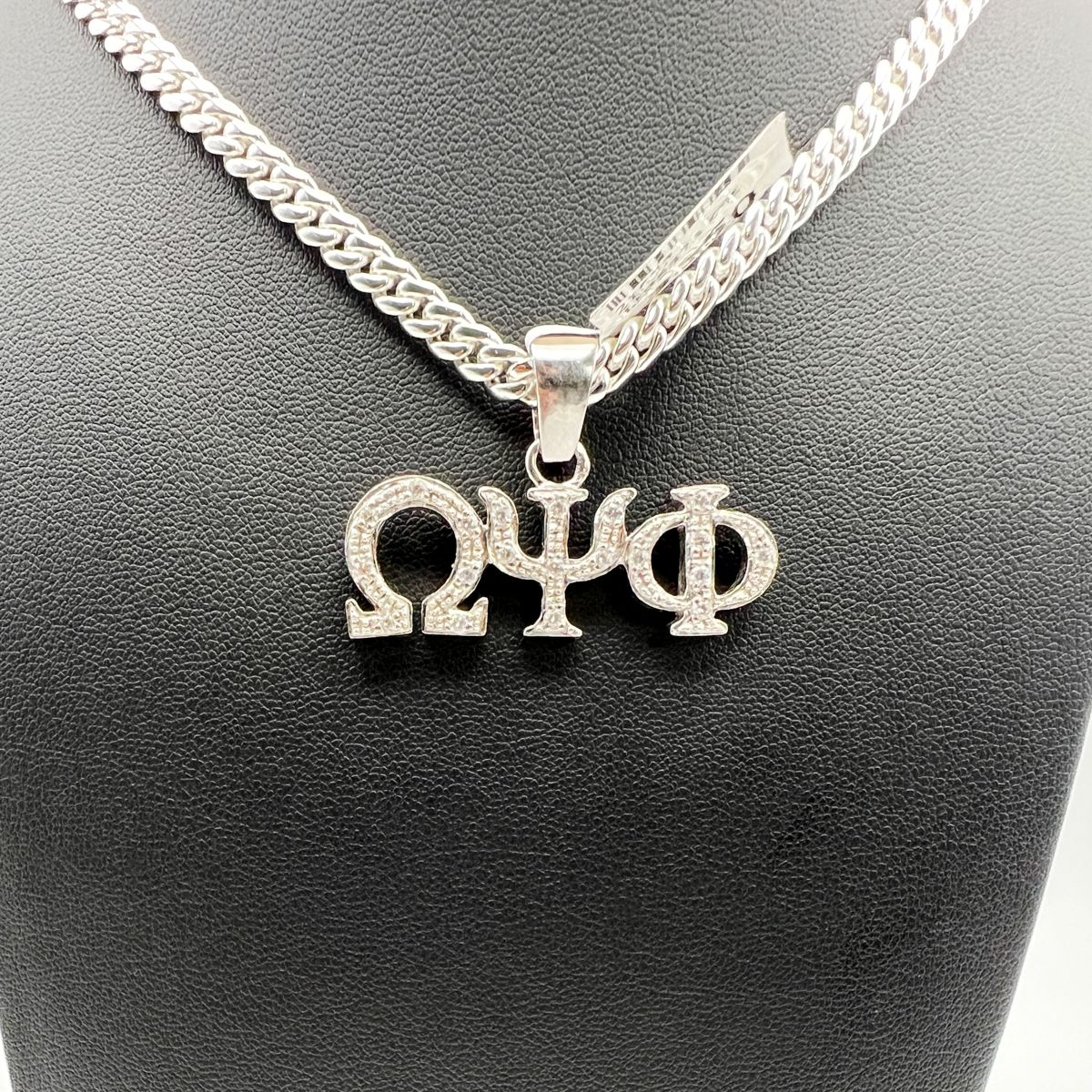 Horizonta Open ΩΨΦ Pendant w/ Stones