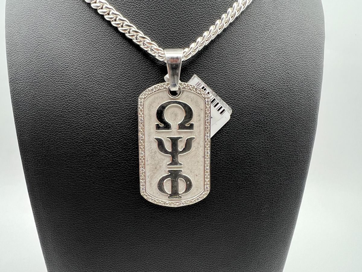 Vertical ΩΨΦ Dog Tag