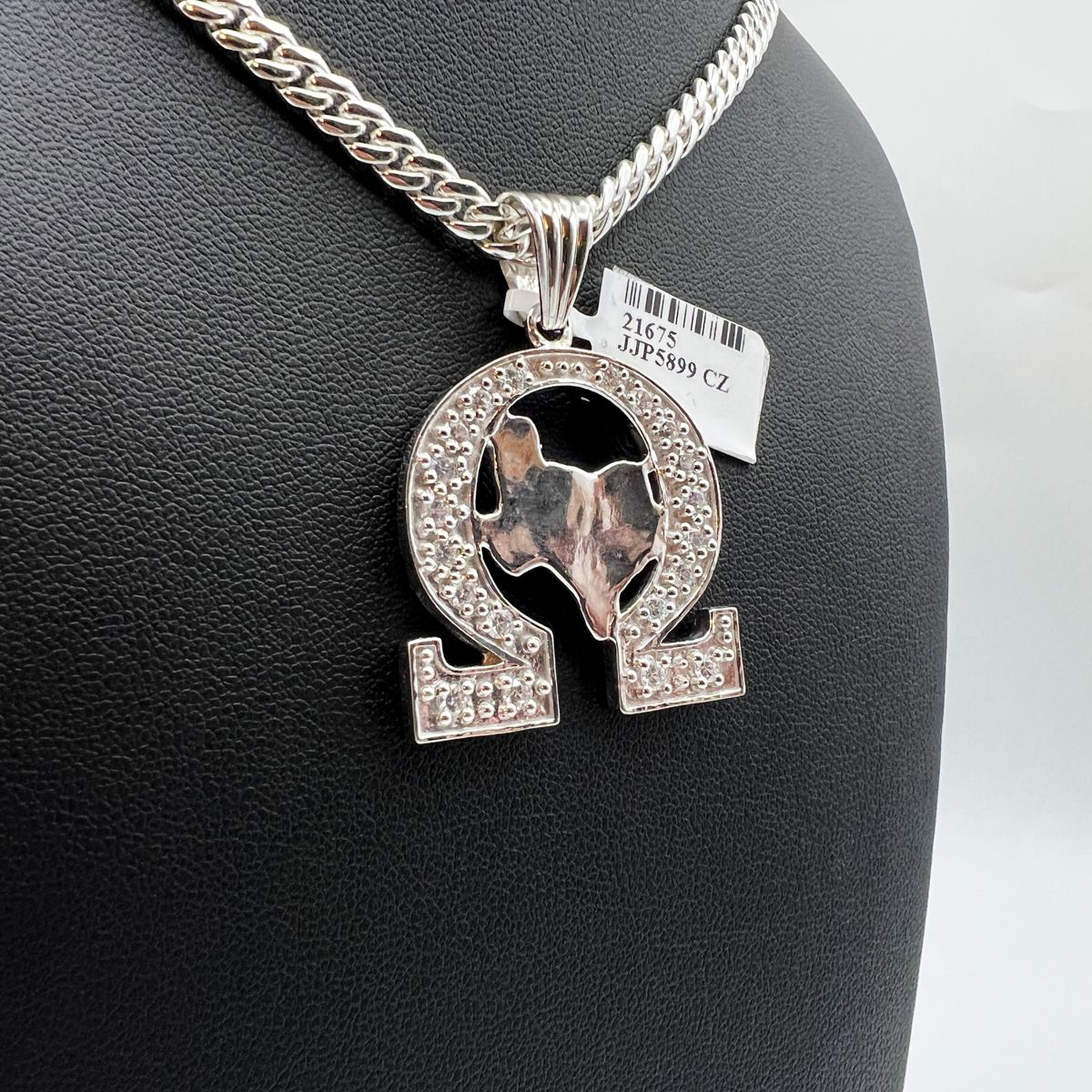 Omega Symbol Pendant (Ω) w/ State Map