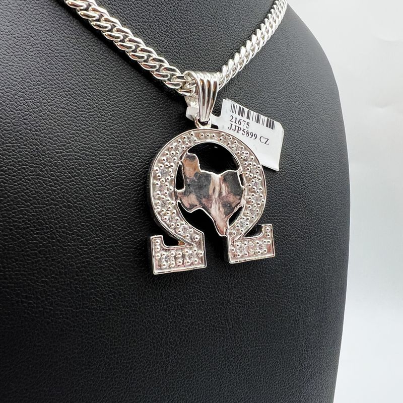 Omega Symbol Pendant (Ω) w/ State Map