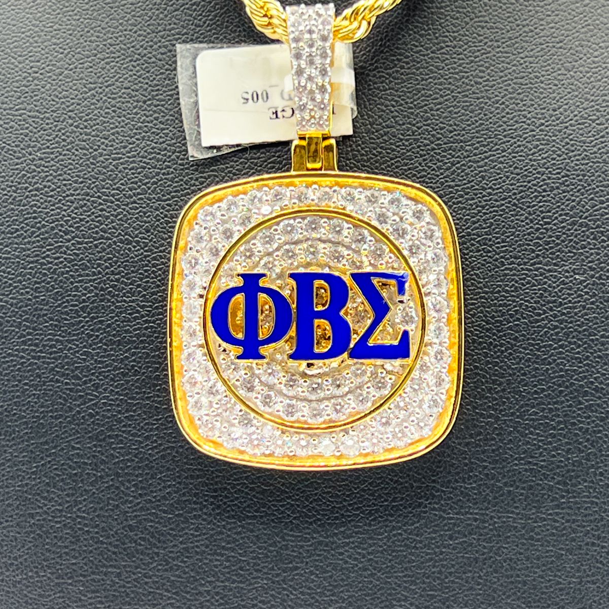 ΦΒΣ Square Stone Pendant - Large