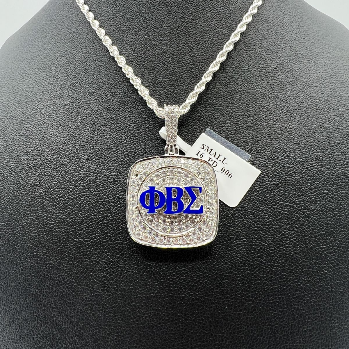 ΦΒΣ Square Stone Pendant - Small