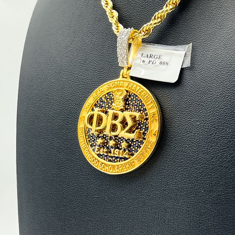 ΦΒΣ Round Stone Pendant - Large