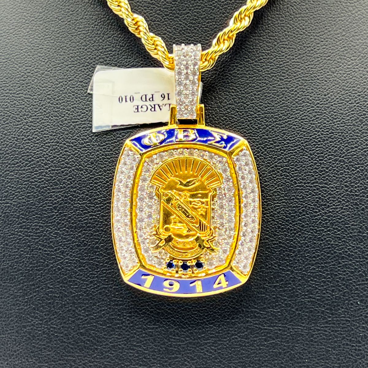 ΦΒΣ Rectangle Stone Pendant - Large