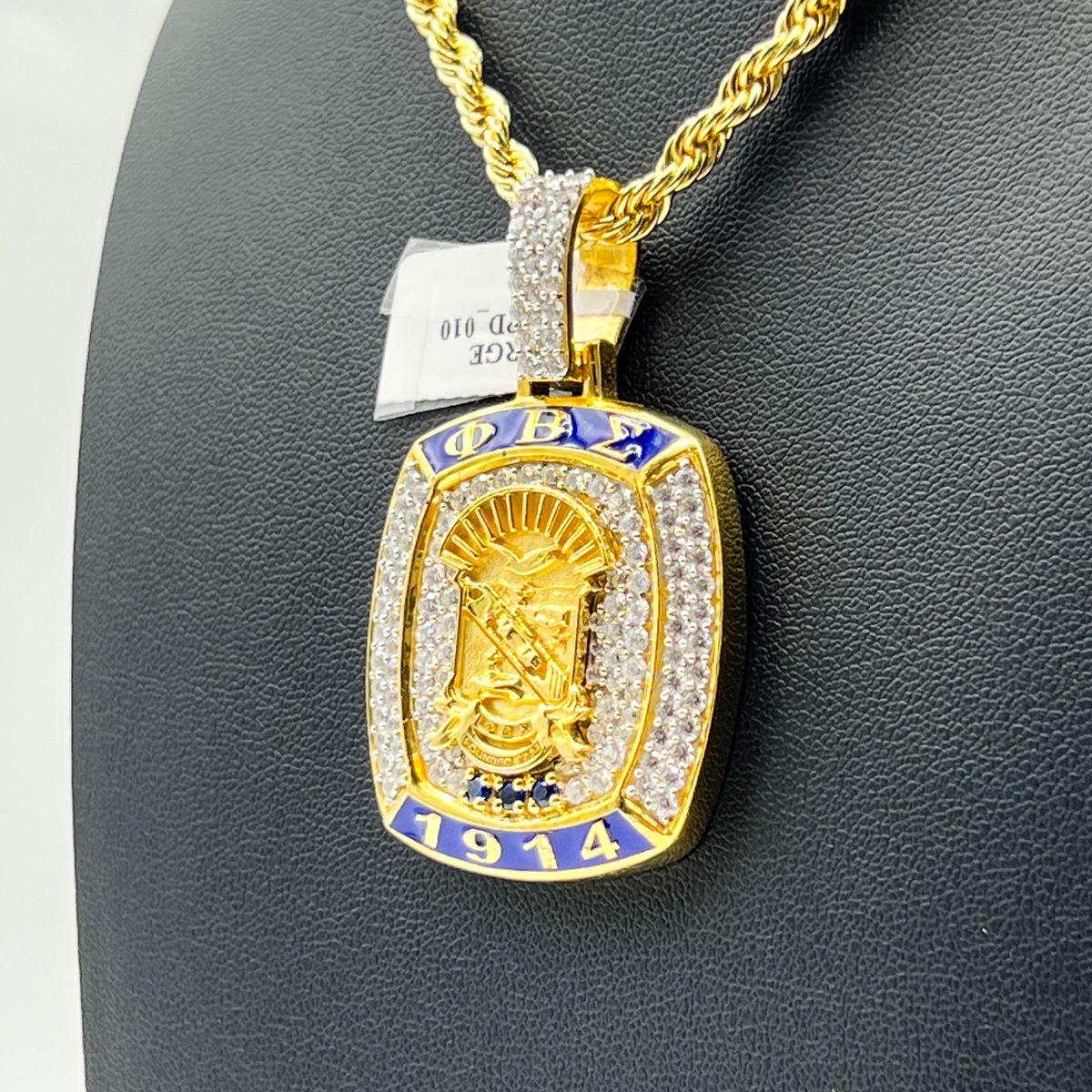 ΦΒΣ Rectangle Stone Pendant - Large