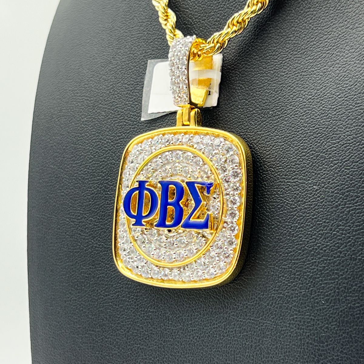 ΦΒΣ Square Stone Pendant - Large