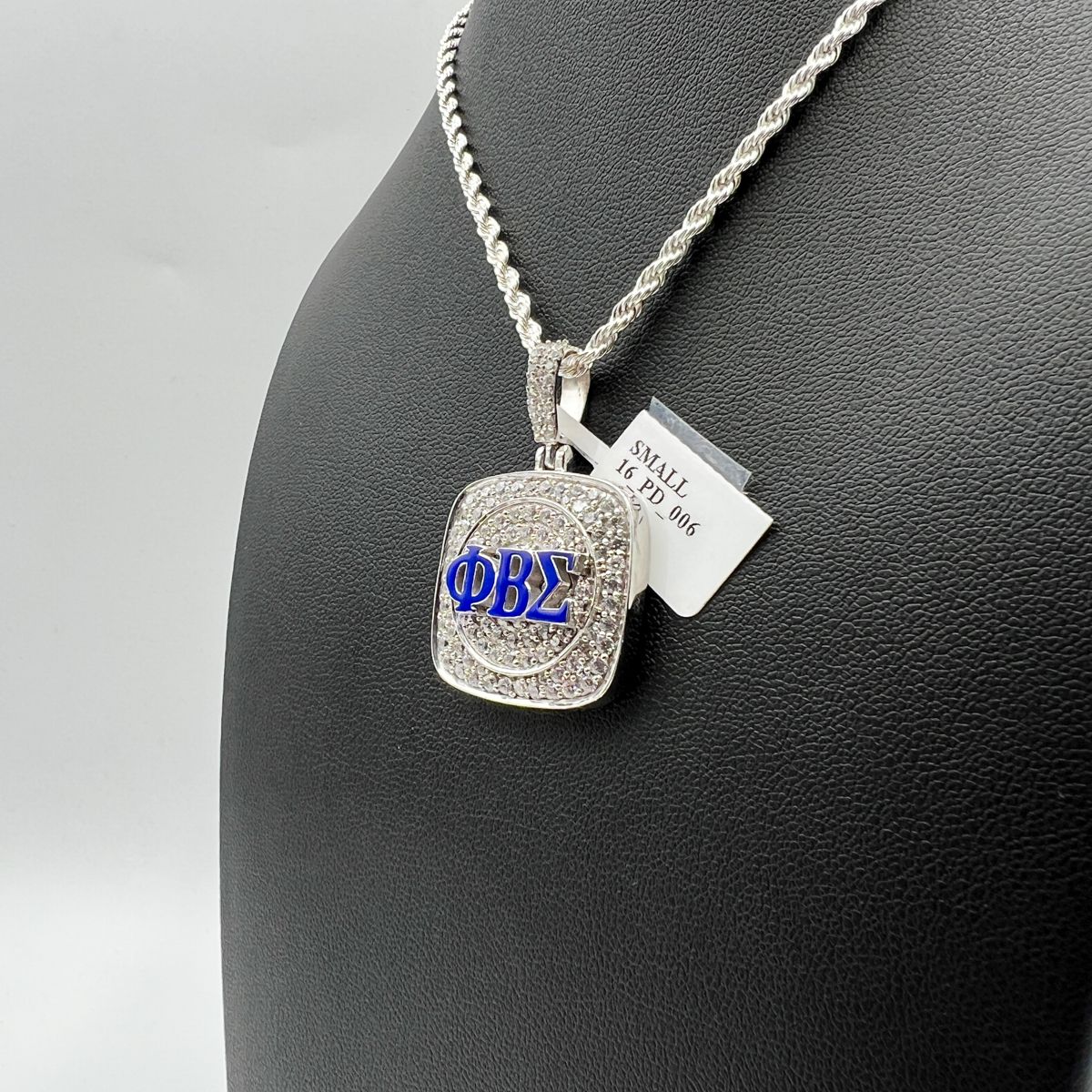 ΦΒΣ Square Stone Pendant - Small