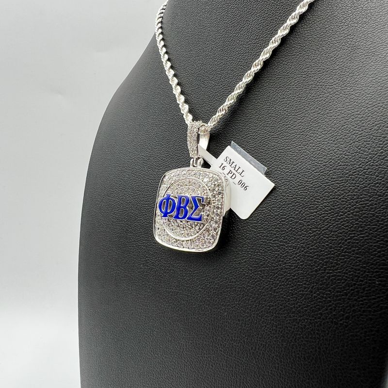 ΦΒΣ Square Stone Pendant - Small