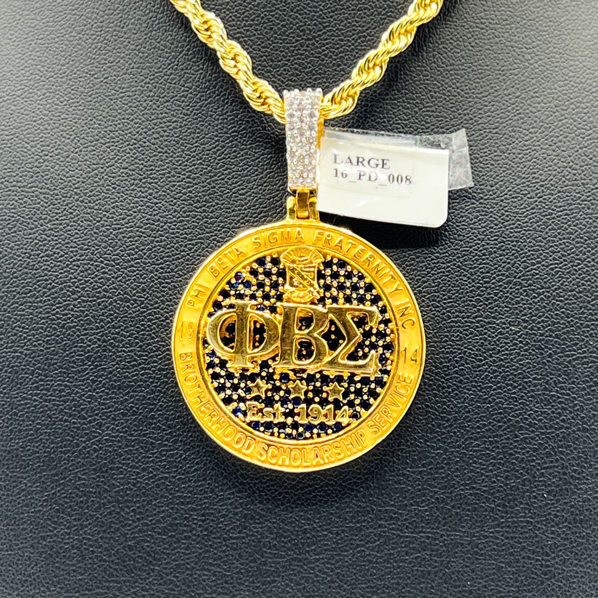 ΦΒΣ Round Stone Pendant - Large