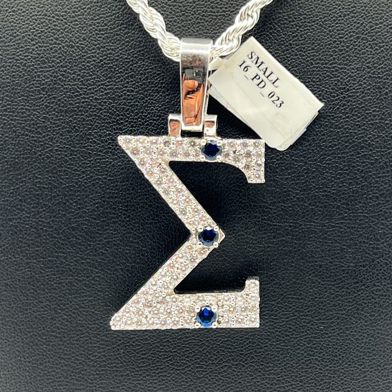 Σ Symbol Pendant w/ Stones - Large