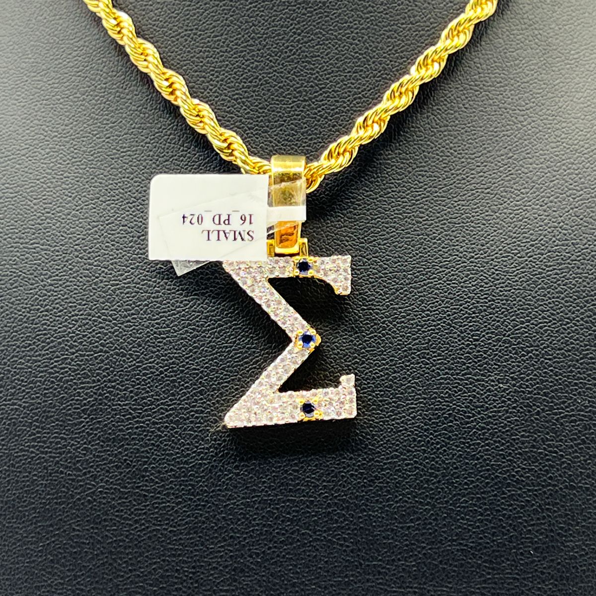 Σ Symbol Pendant w/ Stones - Small