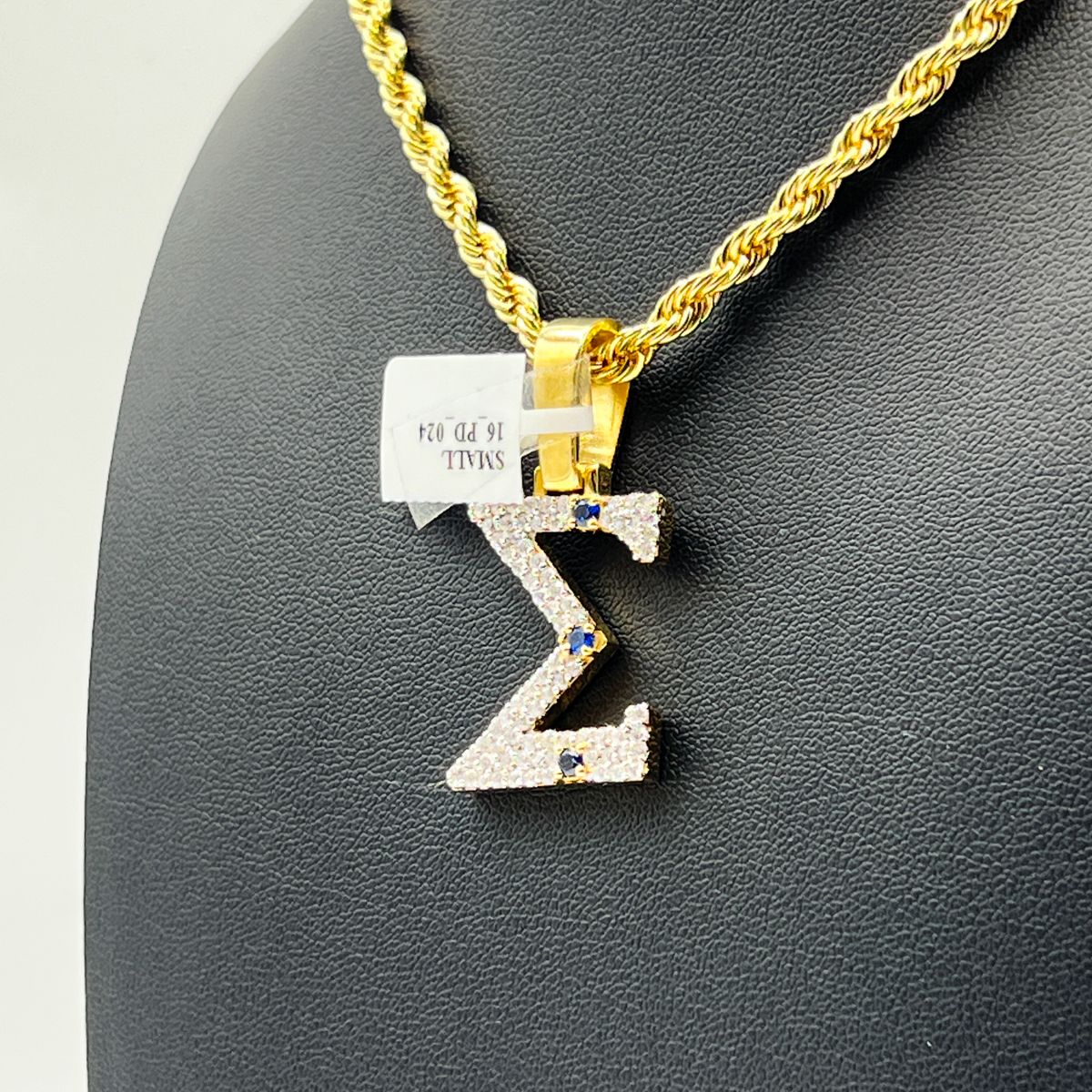 Σ Symbol Pendant w/ Stones - Small